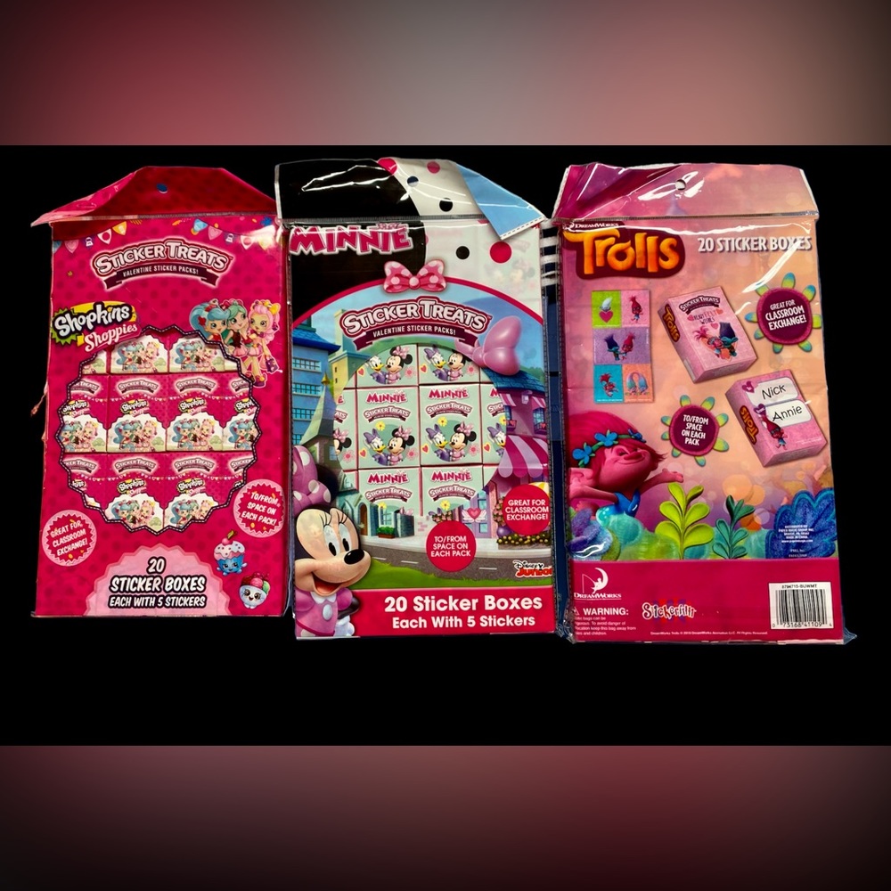Valentine: sticker treats: 20 sticker boxes